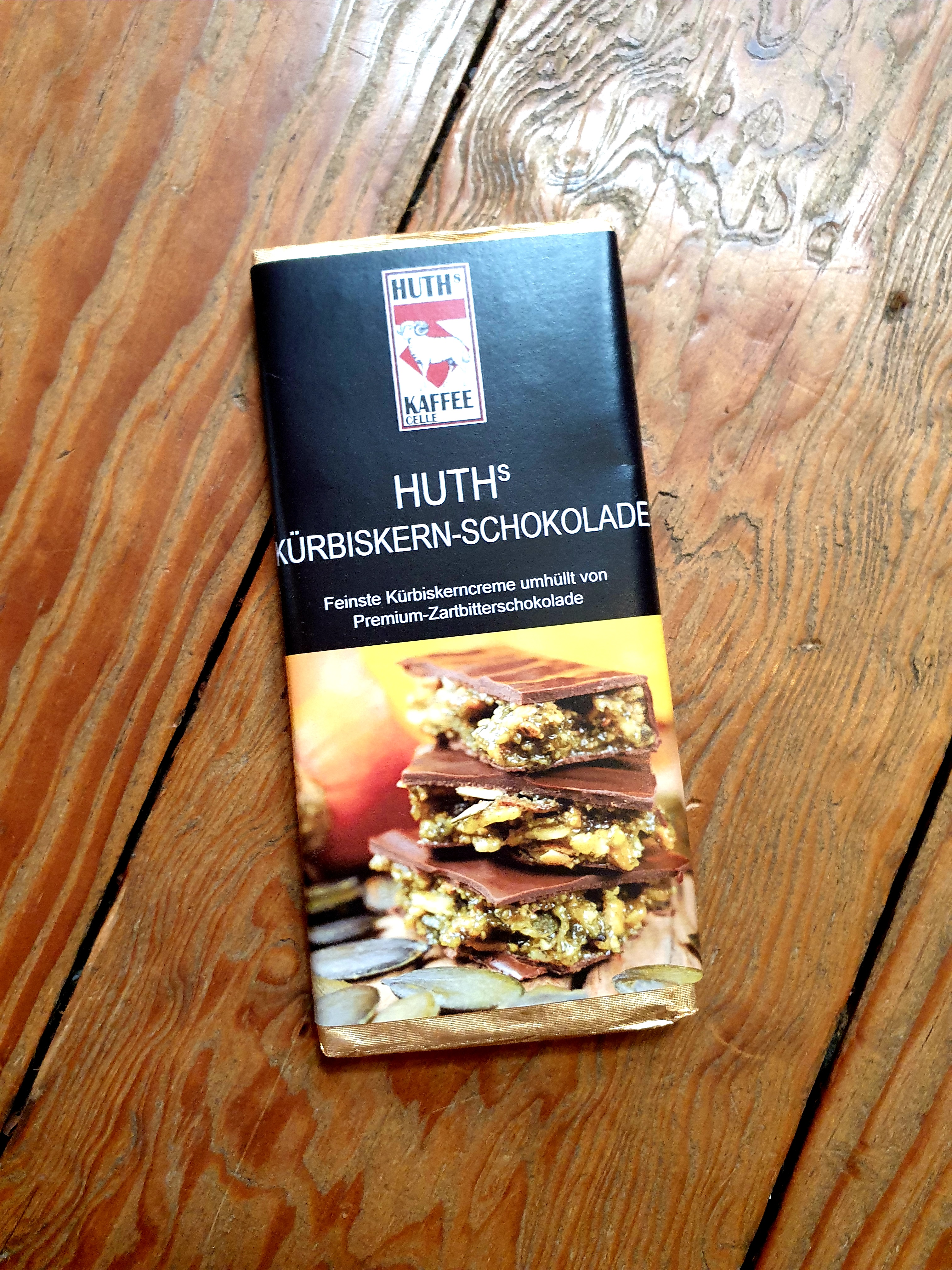 Huth's Kürbiskern-Schokolade  - AKTUELL AUSVERKAUFT, NACHSCHUB IST UNTERWEGS